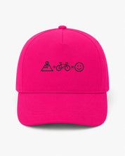 Ricamo Personalizzato - Cappellino Ricamato Unisex Da Baseball Regolabile – Design Montagna + Bici = Faccia Felice-Biiply
