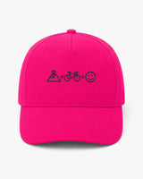Cappellino Ricamato Unisex Da Baseball Regolabile – Design Montagna + Bici = Faccia Felice