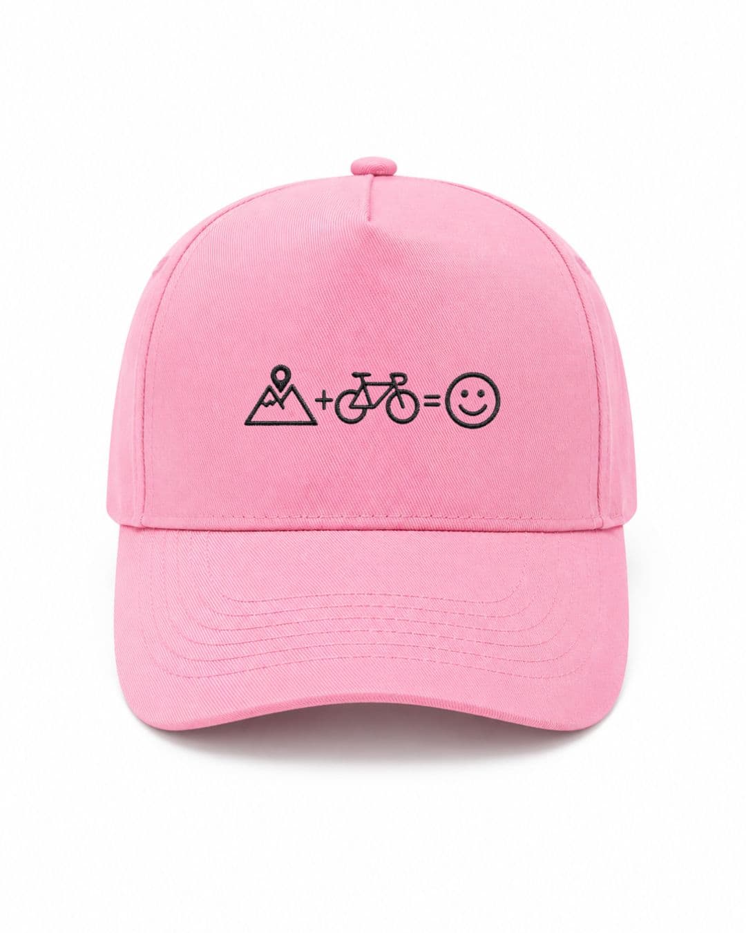 Ricamo Personalizzato - Cappellino Ricamato Unisex Da Baseball Regolabile – Design Montagna + Bici = Faccia Felice-Biiply