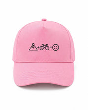 Ricamo Personalizzato - Cappellino Ricamato Unisex Da Baseball Regolabile – Design Montagna + Bici = Faccia Felice-Biiply
