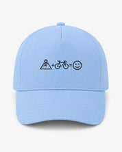 Ricamo Personalizzato - Cappellino Ricamato Unisex Da Baseball Regolabile – Design Montagna + Bici = Faccia Felice-Biiply