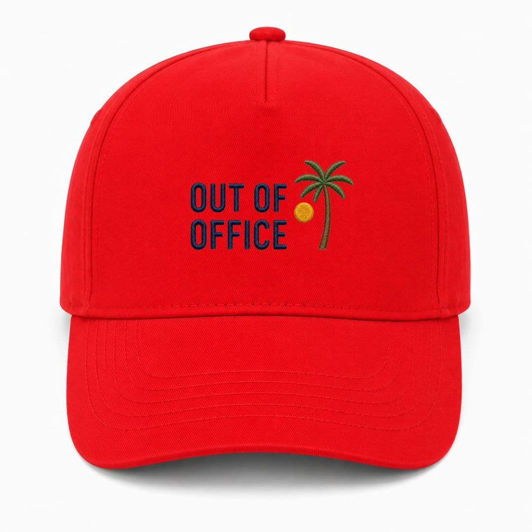 Ricamo Personalizzato - Cappellino Ricamato Unisex Da Baseball Regolabile – Design Out of office logo Palma-Biiply