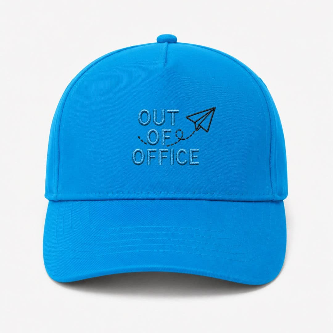 Ricamo Personalizzato - Cappellino Ricamato Unisex Da Baseball Regolabile – Design Out off office con logo aereo-Biiply