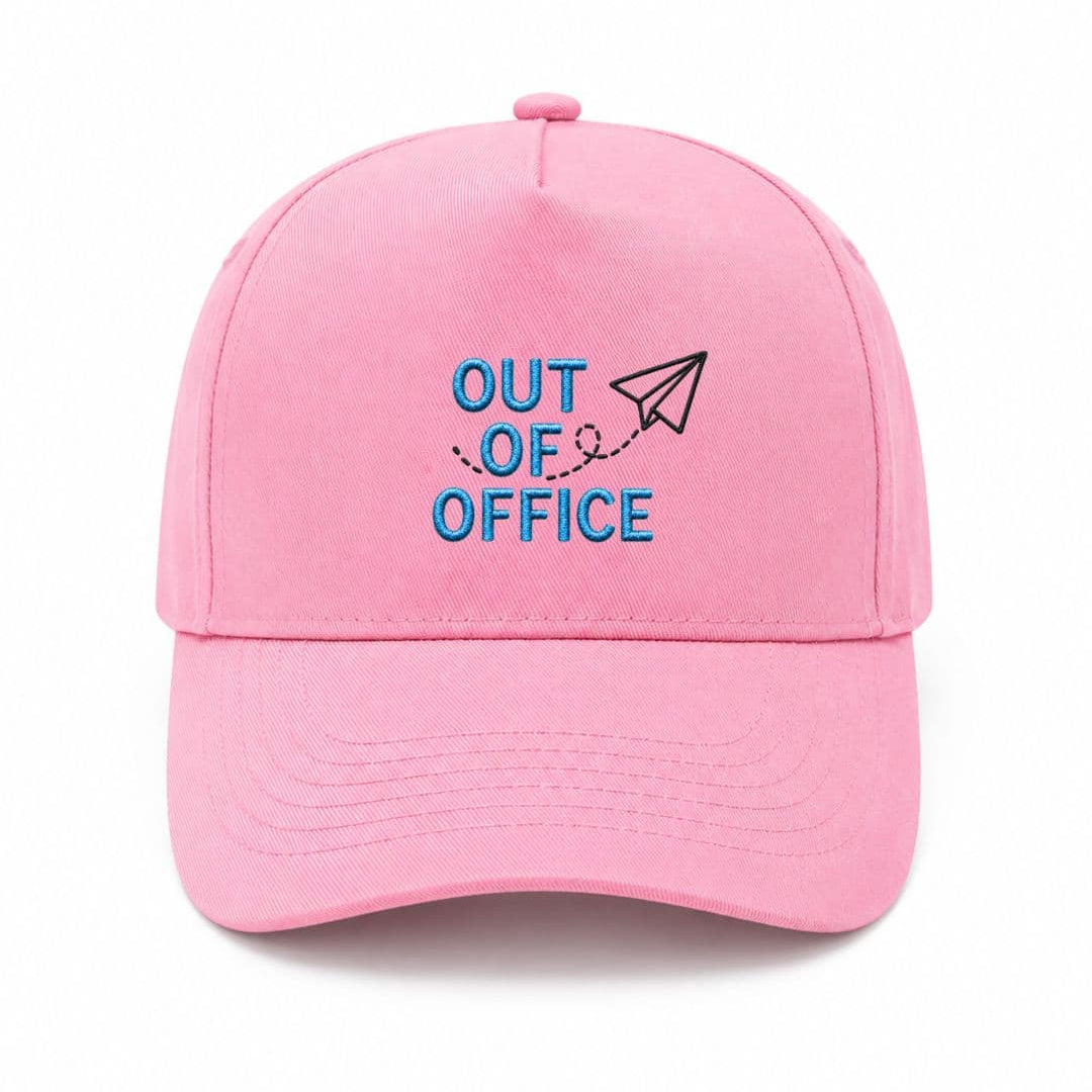 Ricamo Personalizzato - Cappellino Ricamato Unisex Da Baseball Regolabile – Design Out off office con logo aereo-Biiply