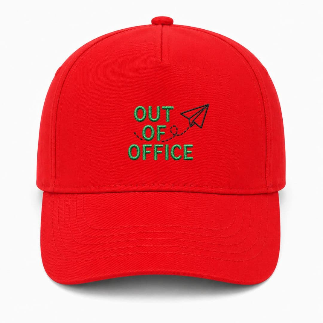 Ricamo Personalizzato - Cappellino Ricamato Unisex Da Baseball Regolabile – Design Out off office con logo aereo-Biiply