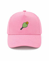 Cappellino Ricamato Unisex Da Baseball Regolabile – Design Racchetta da Paddle + Palla