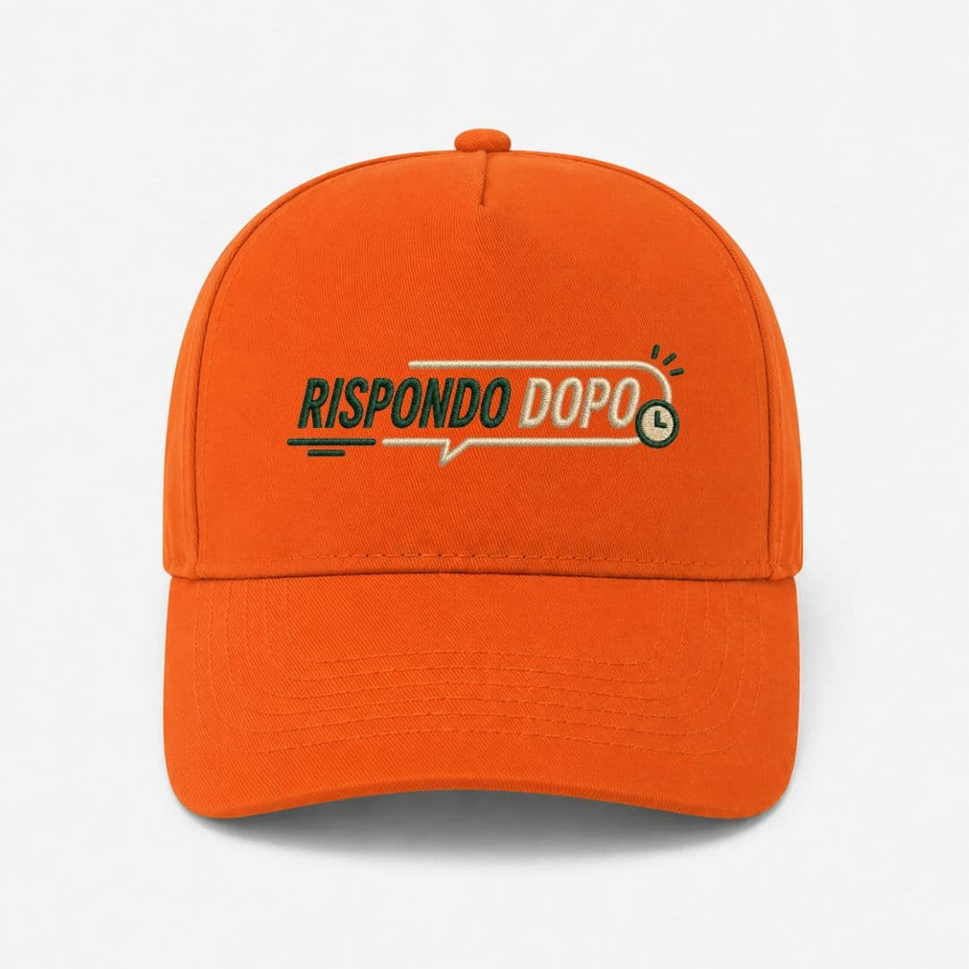 Ricamo Personalizzato - Cappellino Ricamato Unisex Da Baseball Regolabile – Design Rispondo dopo-Biiply