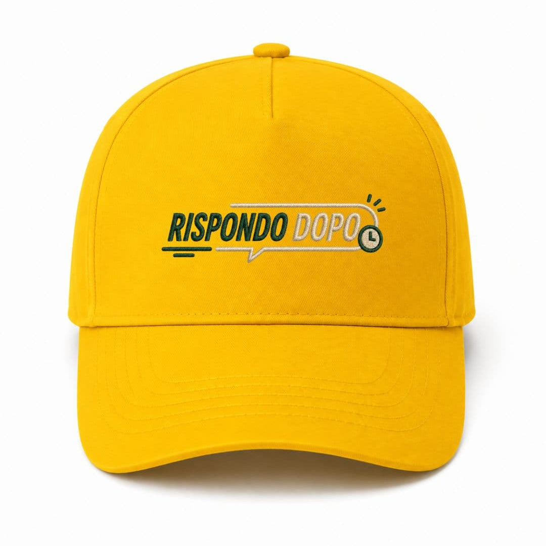 Ricamo Personalizzato - Cappellino Ricamato Unisex Da Baseball Regolabile – Design Rispondo dopo-Biiply