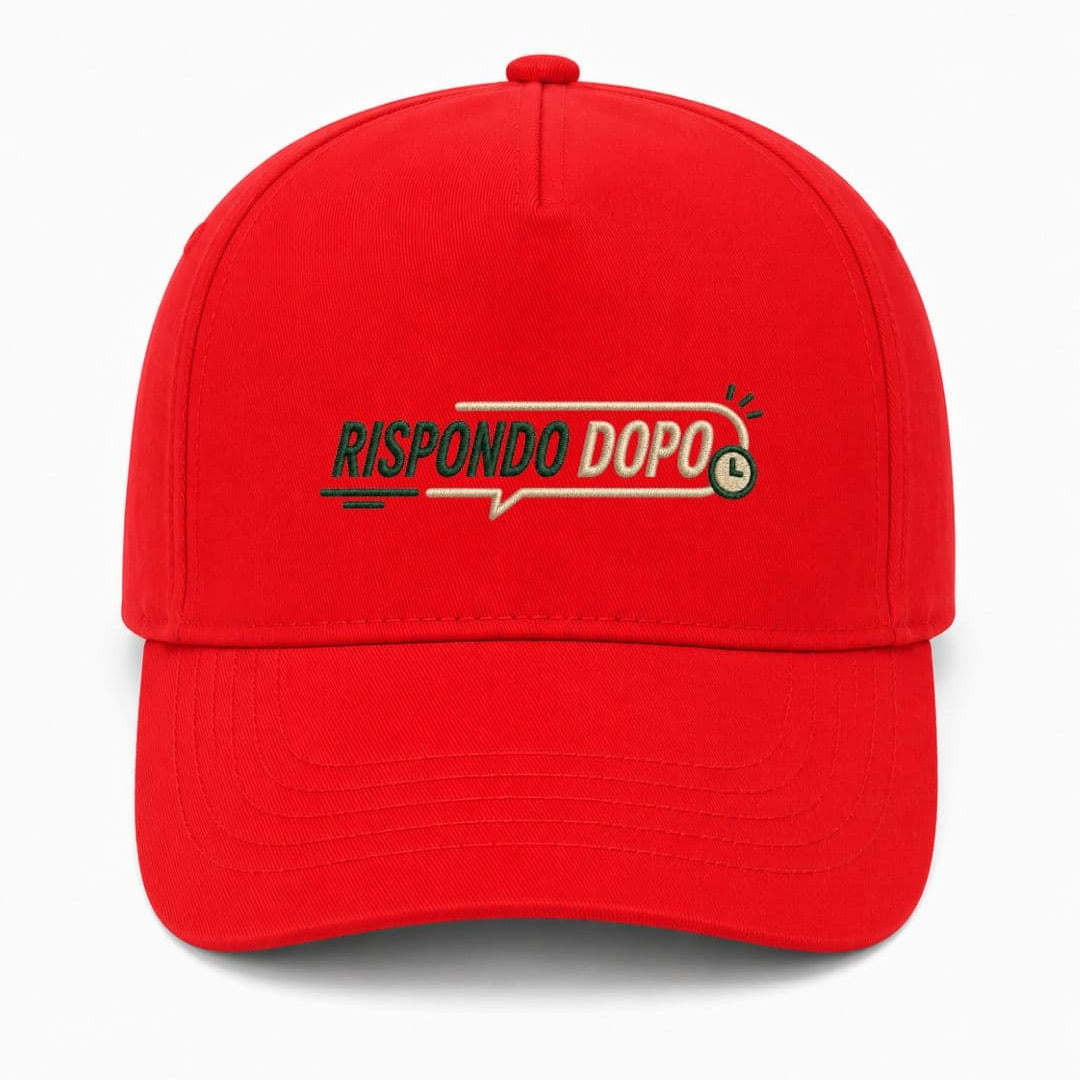 Ricamo Personalizzato - Cappellino Ricamato Unisex Da Baseball Regolabile – Design Rispondo dopo-Biiply