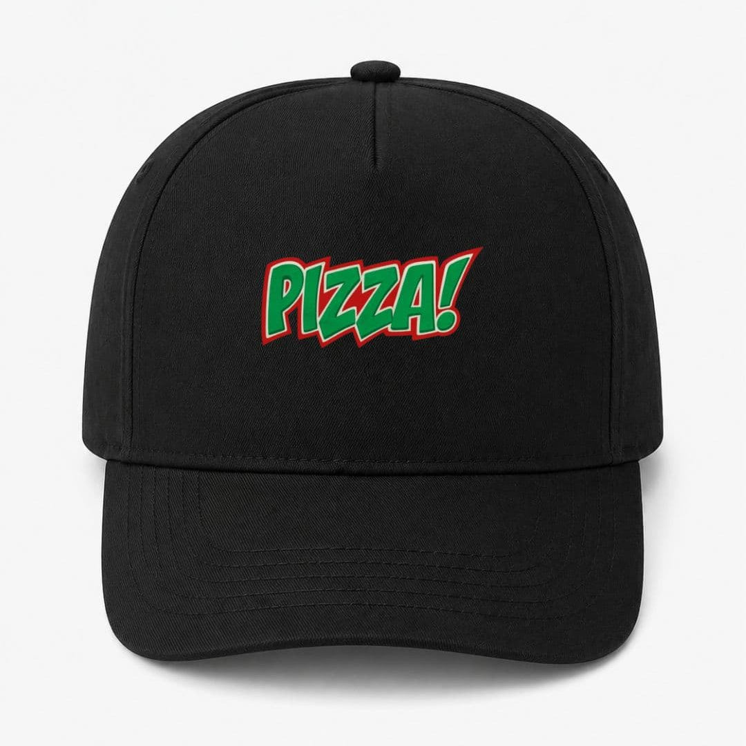 Ricamo Personalizzato - Cappellino Ricamato Unisex Da Baseball Regolabile – Design Scritta Pizza-Biiply