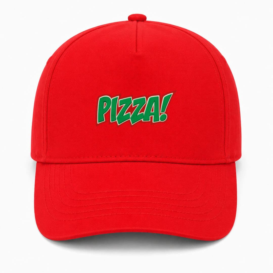 Ricamo Personalizzato - Cappellino Ricamato Unisex Da Baseball Regolabile – Design Scritta Pizza-Biiply