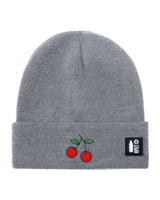 Gorro de punto de RPET reciclado – Suave y cálido – Línea sostenible Naturaleine – Diseño bordado de cereza