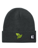 Recycled RPET Knit Hat – Soft and Warm – Naturaleine Sustainable Line – Embroidered Leaf Design