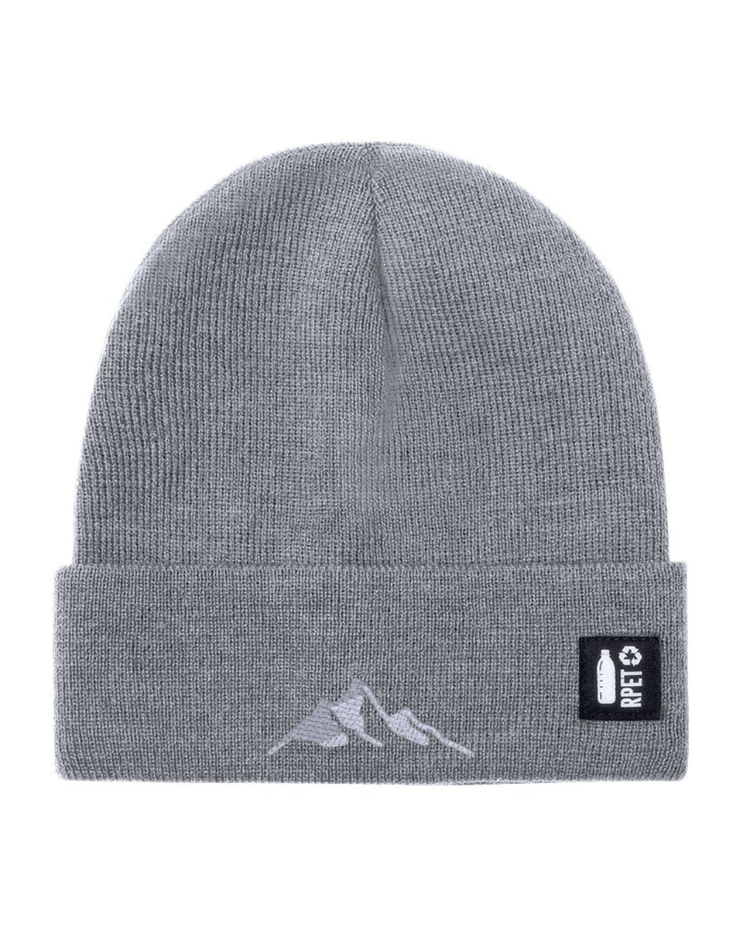 Ricamo Personalizzato - Cappello a Maglia in RPET Riciclato – Morbido e Caldo – Linea Sostenibile Naturaleine – Design Ricamato Montagna-Biiply