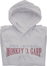 Ricamo Personalizzato - Felpa Ricamata Anteriormente e Posteriormente Unisex – Morbida con Cappuccio e Tasca Frontale – Vice Admiral Garp-Biiply