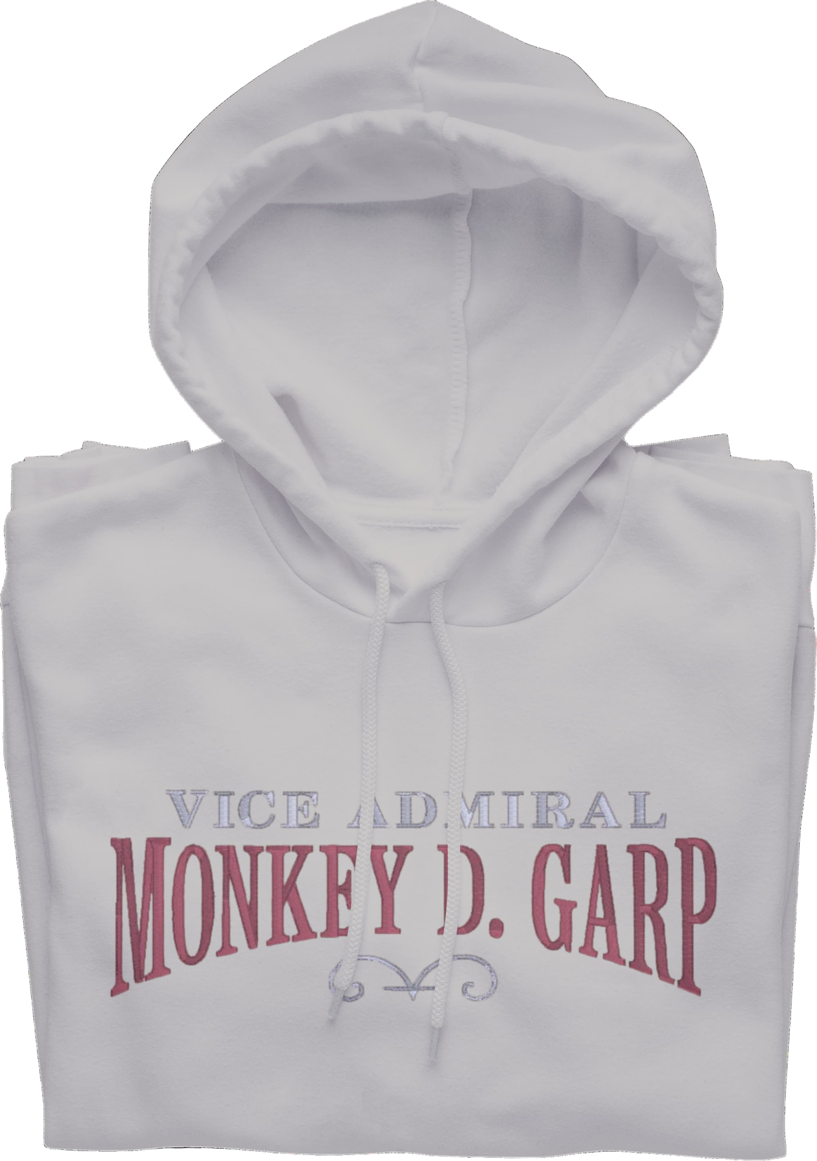Ricamo Personalizzato - Felpa Ricamata Anteriormente e Posteriormente Unisex – Morbida con Cappuccio e Tasca Frontale – Vice Admiral Garp-Biiply