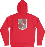 Felpa Ricamata Posteriormente Unisex con cappuccio e tasca frontale – Morbida e Confortevole – Design Corpo di Guarnigione