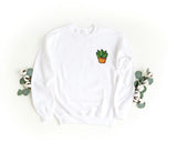 Unisex Crewneck Embroidered Sweatshirt – Soft and Comfortable – Aloe Design