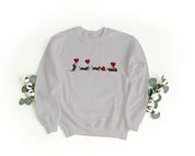Ricamo Personalizzato - Felpa Ricamata Unisex a Girocollo – Morbida e Confortevole – Design Bassotti con palloncini a cuore-Biiply