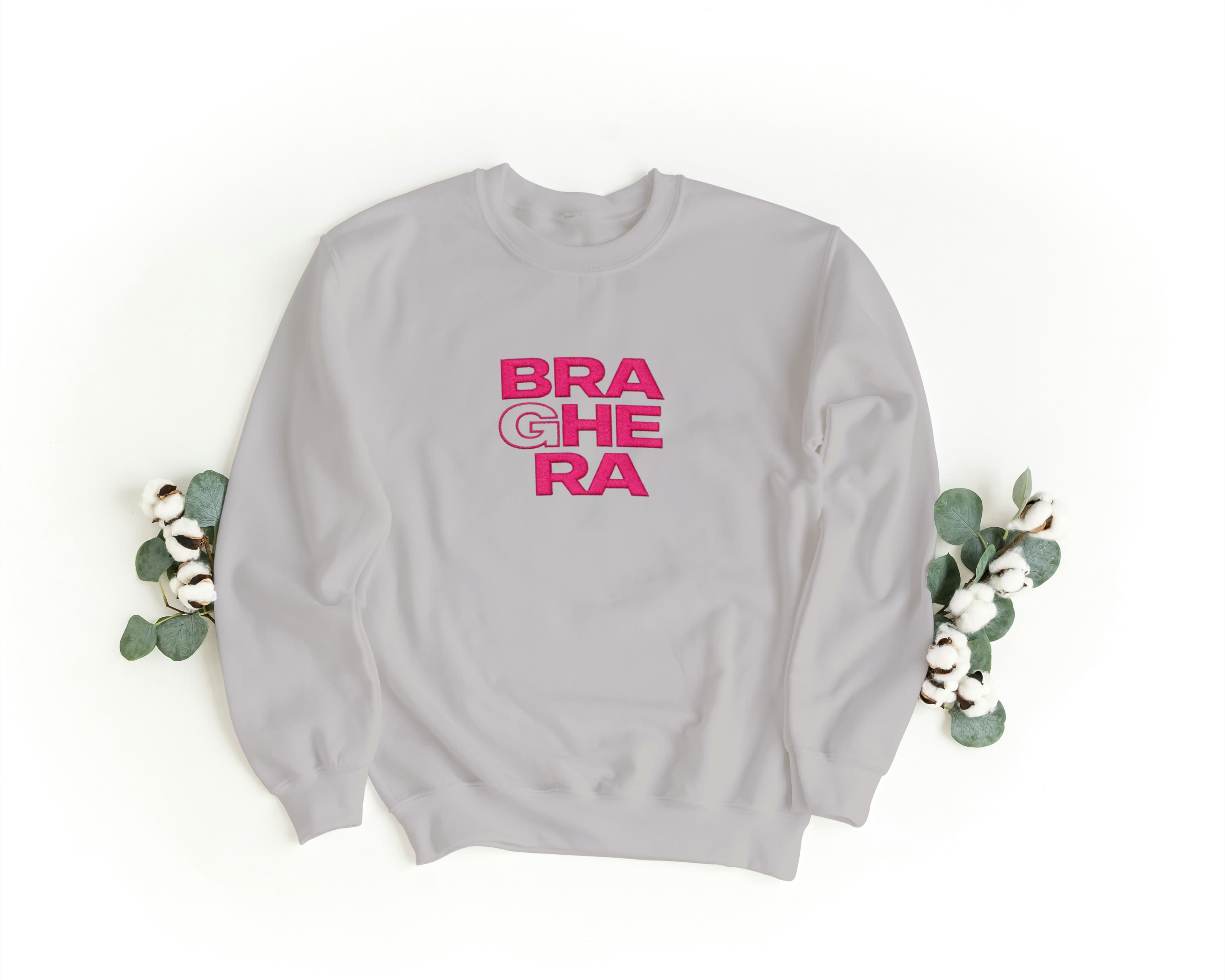 Ricamo Personalizzato - Felpa Ricamata Unisex a Girocollo – Morbida e Confortevole – Design Braghera-Biiply