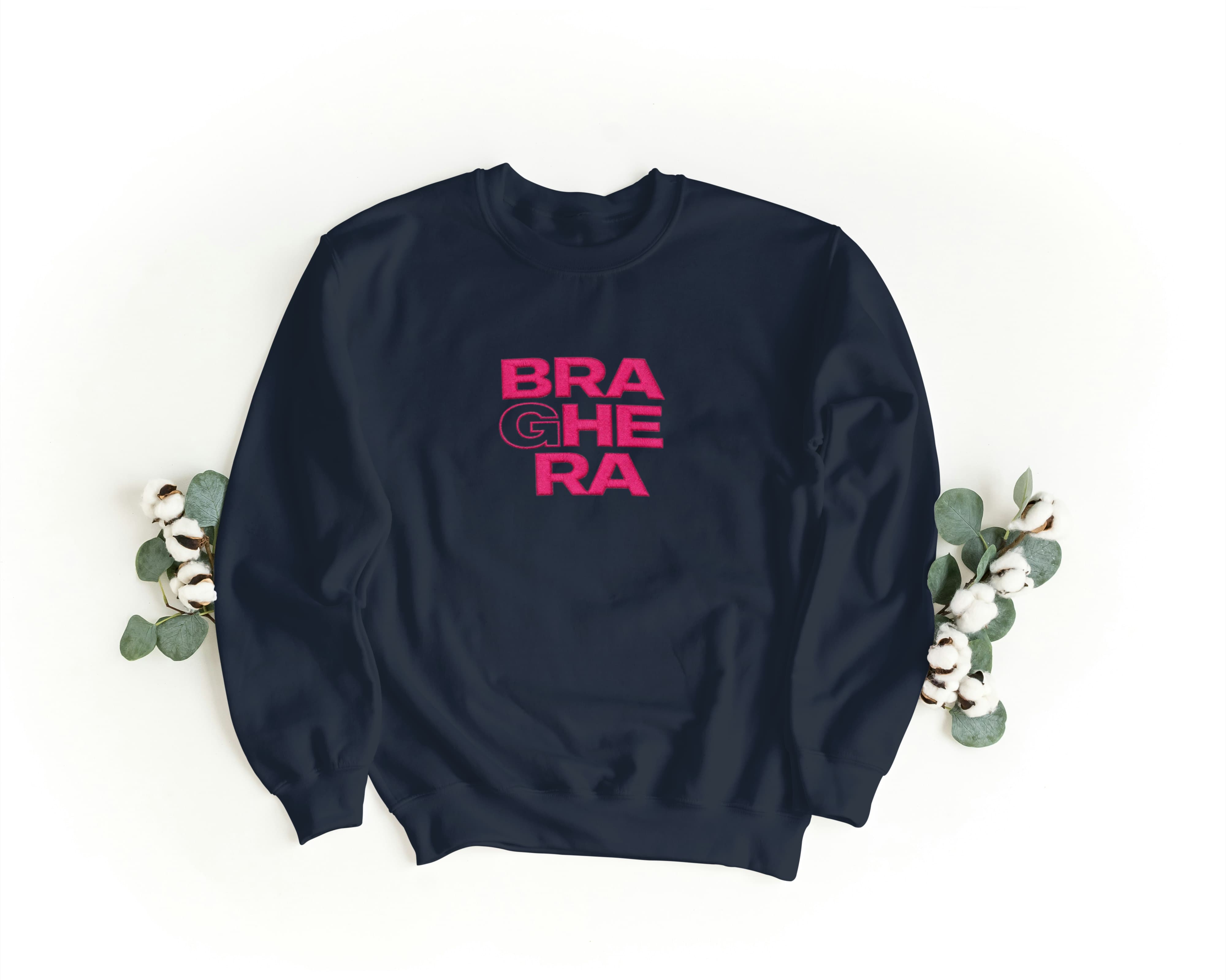 Ricamo Personalizzato - Felpa Ricamata Unisex a Girocollo – Morbida e Confortevole – Design Braghera-Biiply