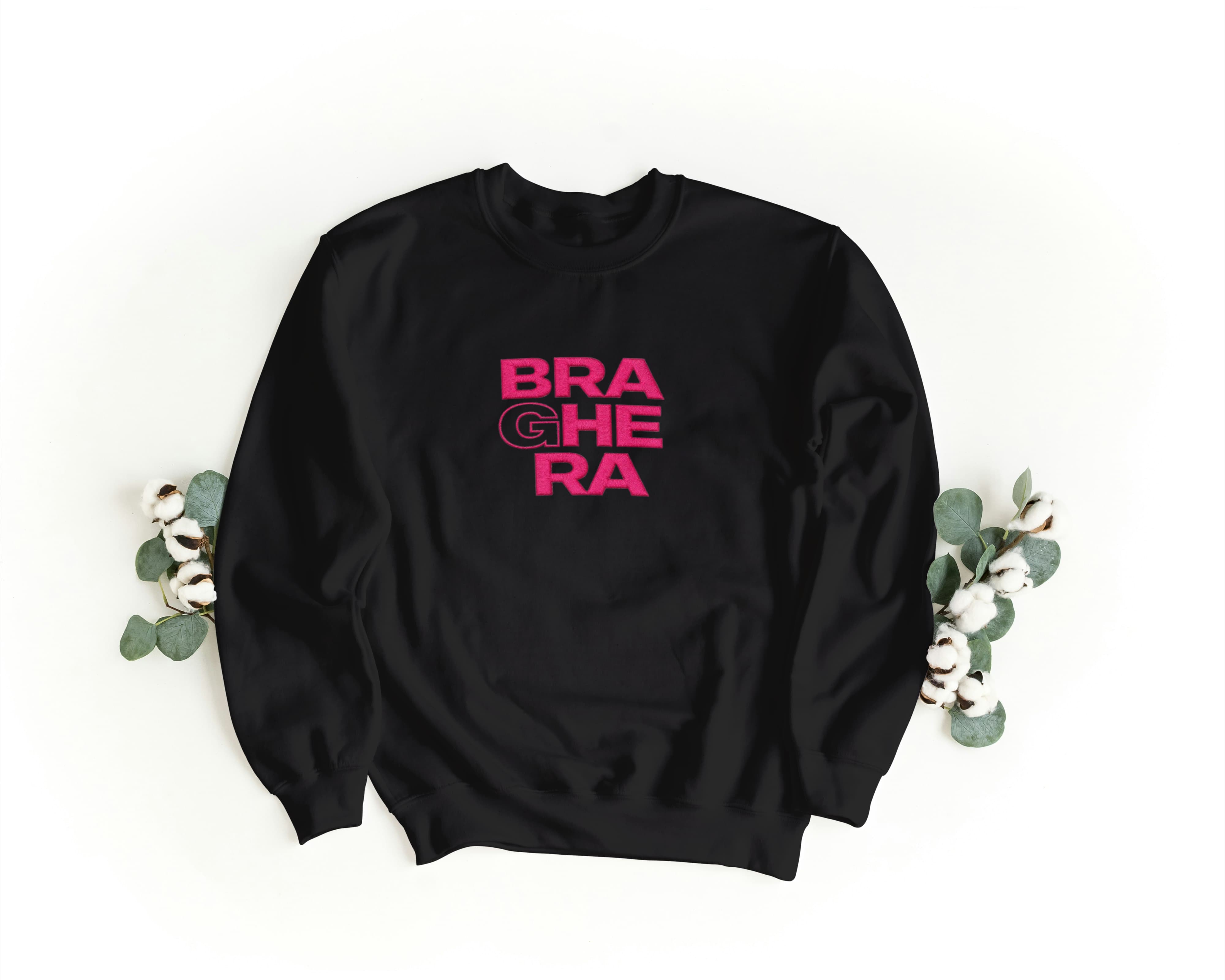 Ricamo Personalizzato - Felpa Ricamata Unisex a Girocollo – Morbida e Confortevole – Design Braghera-Biiply