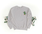 Ricamo Personalizzato - Felpa Ricamata Unisex a Girocollo – Morbida e Confortevole – Design Cactus Savana-Biiply