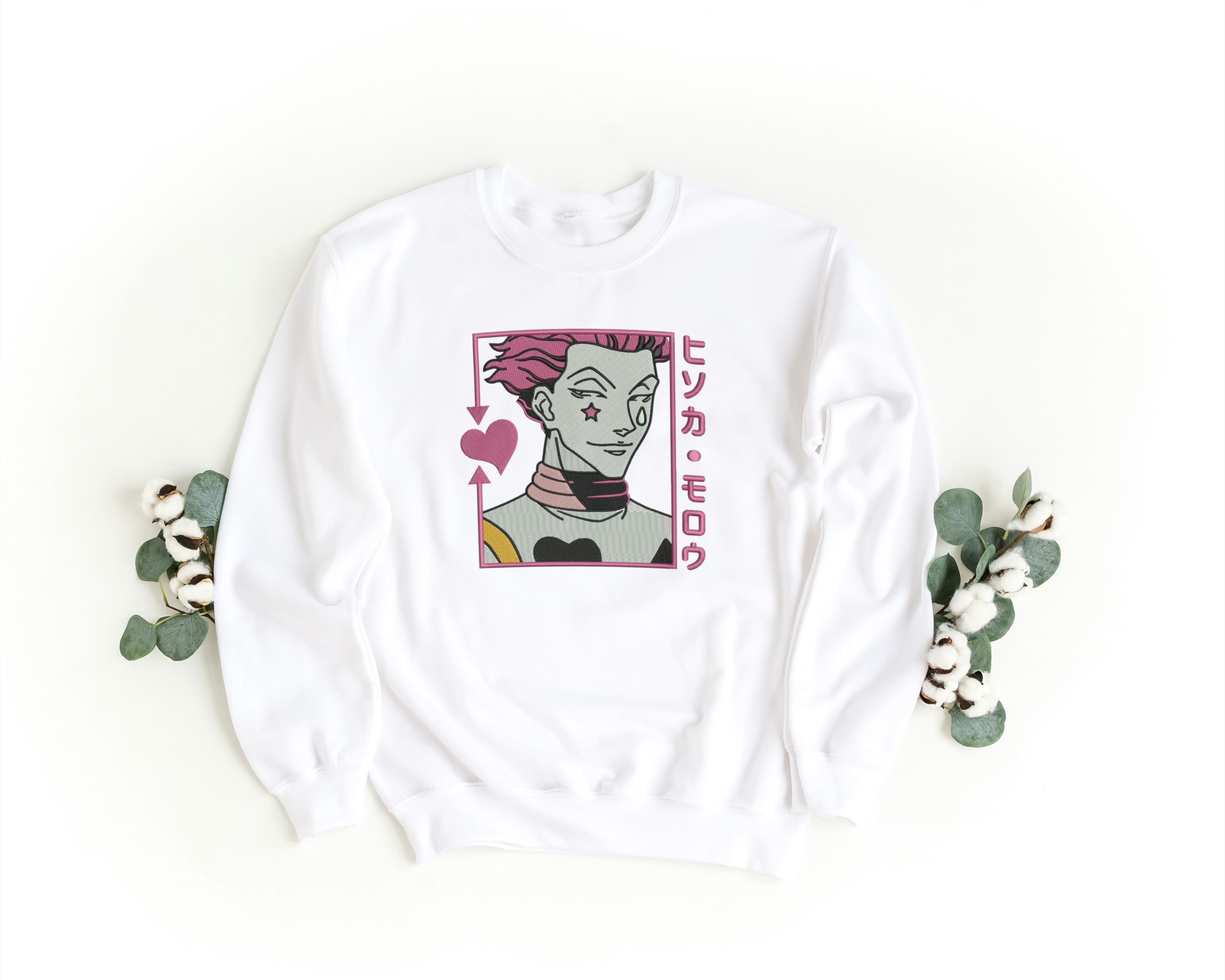 Ricamo Personalizzato - Felpa Ricamata Unisex a Girocollo – Morbida e Confortevole – Design Hisoka-Biiply