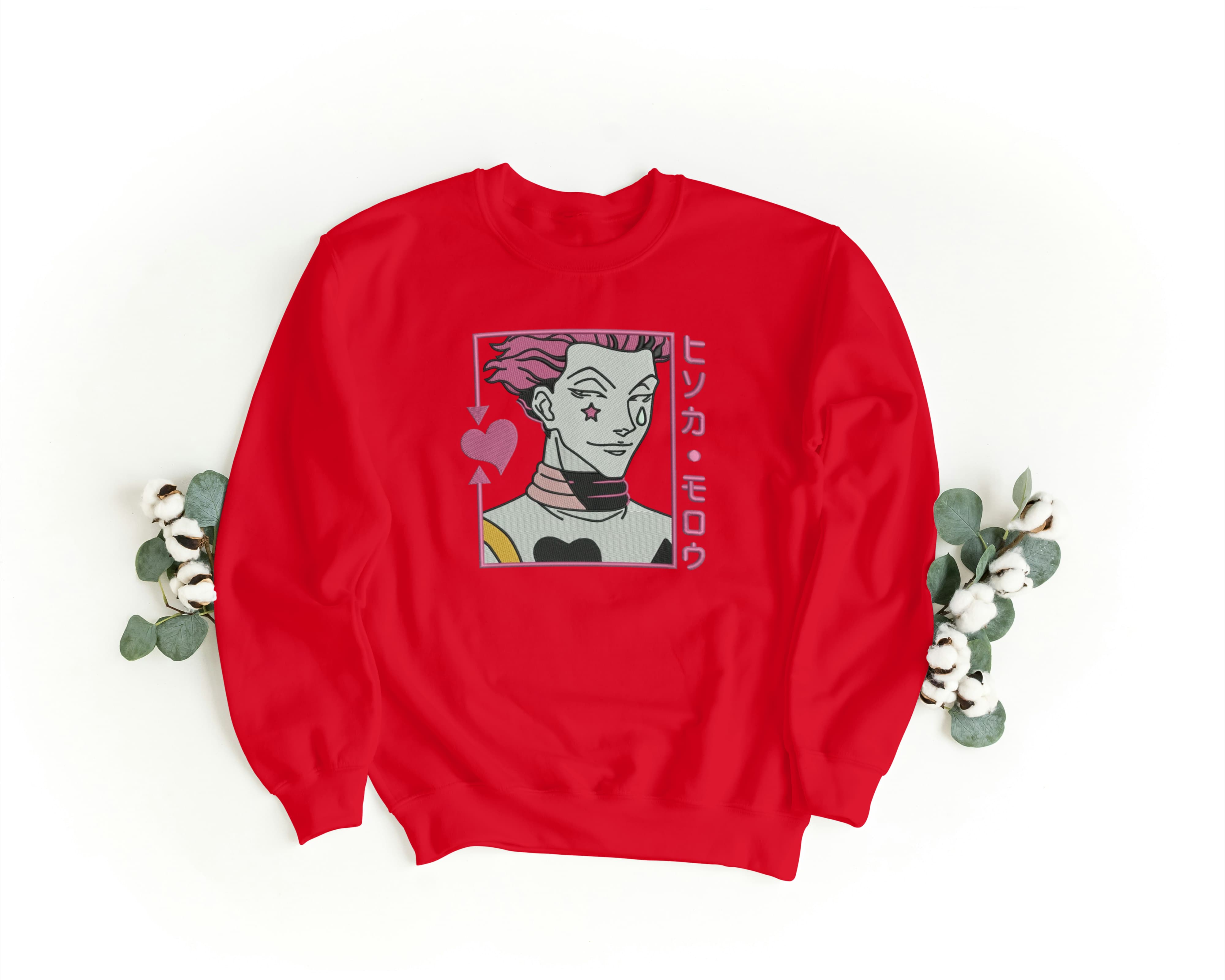 Ricamo Personalizzato - Felpa Ricamata Unisex a Girocollo – Morbida e Confortevole – Design Hisoka-Biiply