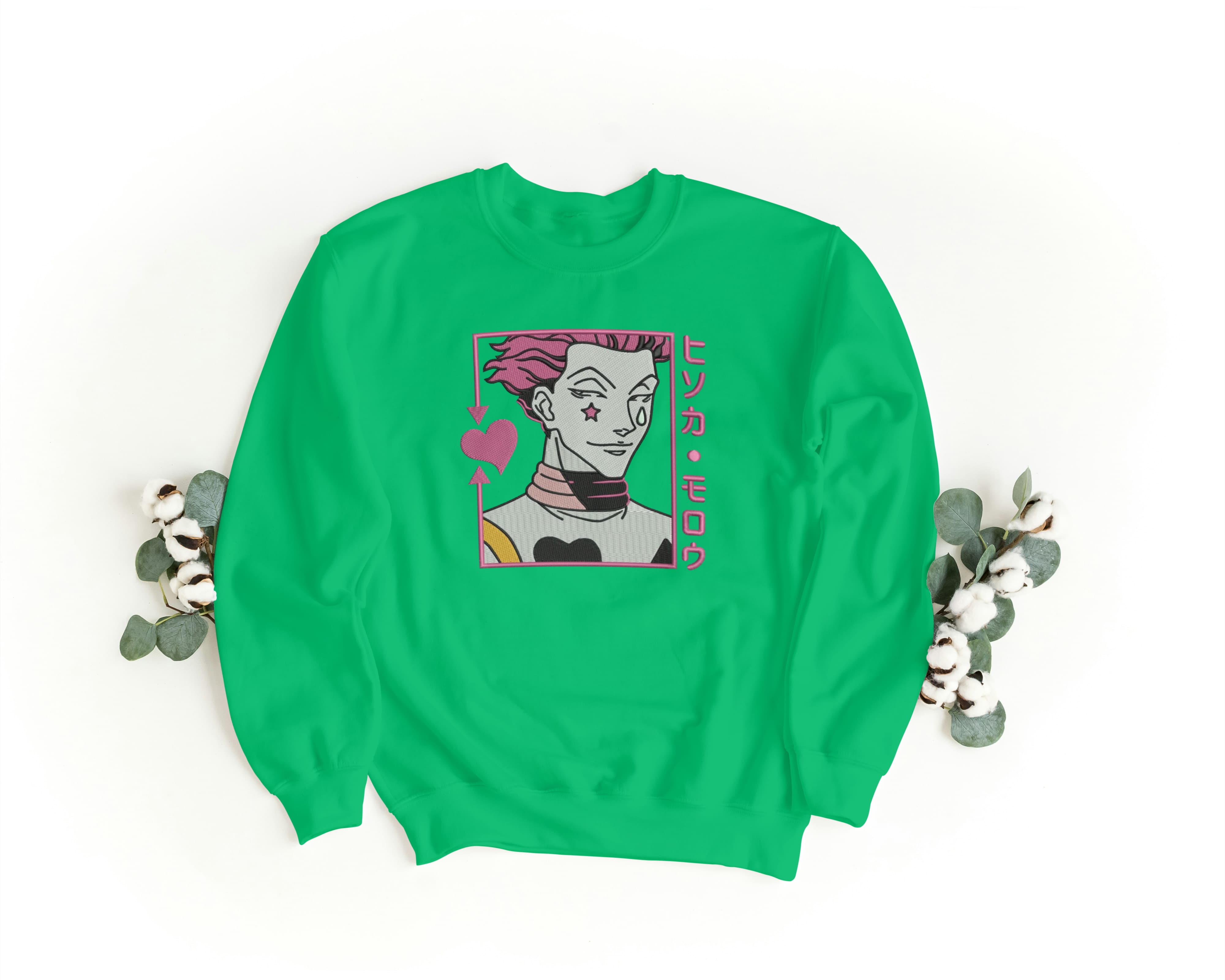 Ricamo Personalizzato - Felpa Ricamata Unisex a Girocollo – Morbida e Confortevole – Design Hisoka-Biiply