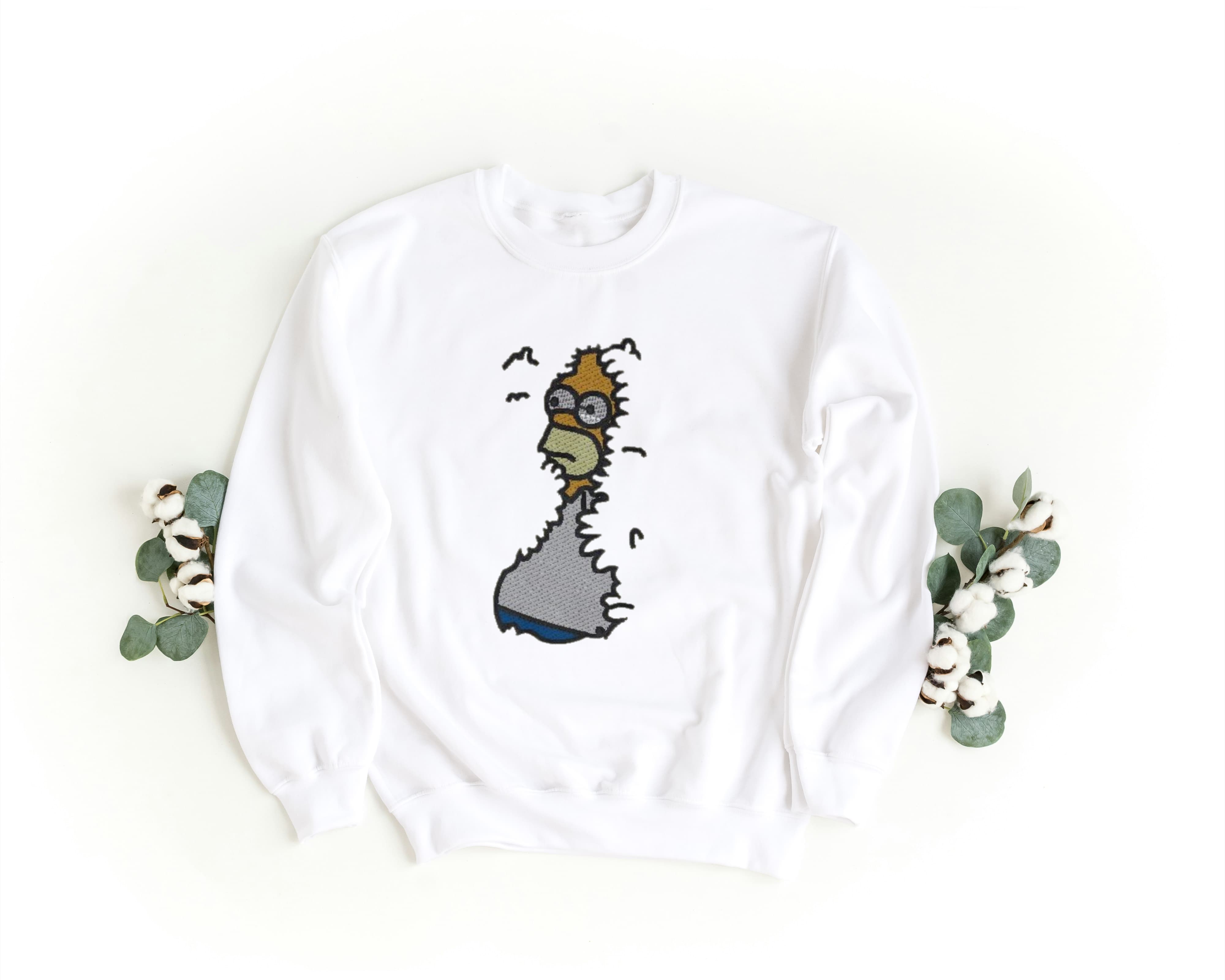 Ricamo Personalizzato - Felpa Ricamata Unisex a Girocollo – Morbida e Confortevole – Design Homer-Biiply