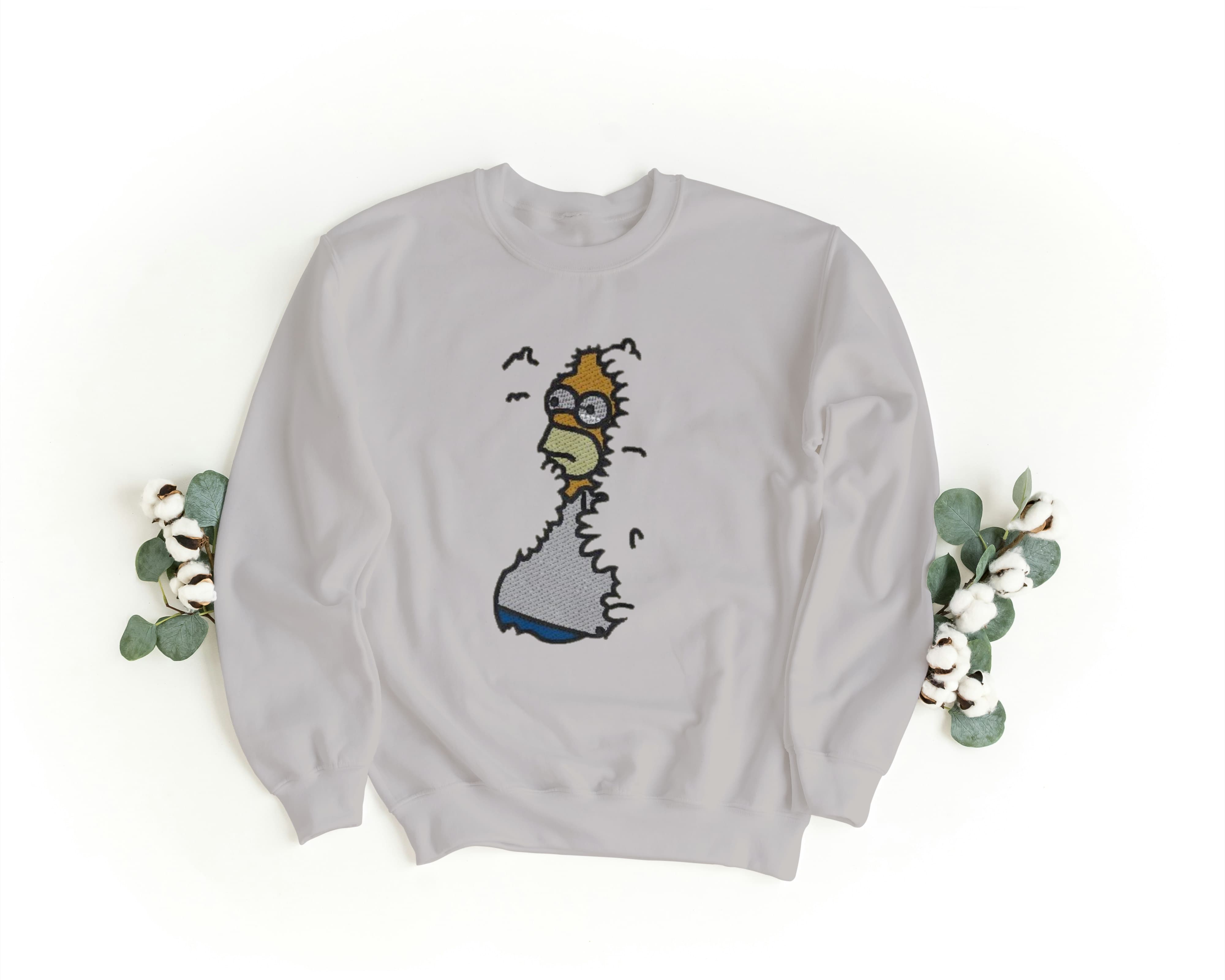 Ricamo Personalizzato - Felpa Ricamata Unisex a Girocollo – Morbida e Confortevole – Design Homer-Biiply