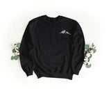 Unisex Crewneck Embroidered Sweatshirt – Soft and Comfortable – Mountain Design