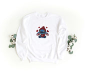 Ricamo Personalizzato - Felpa Ricamata Unisex a Girocollo – Morbida e Confortevole – Design Stitch Con cuori-Biiply