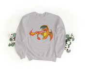 Ricamo Personalizzato - Felpa Ricamata Unisex a Girocollo – Morbida e Confortevole – Design Swoosh + Charizard-Biiply