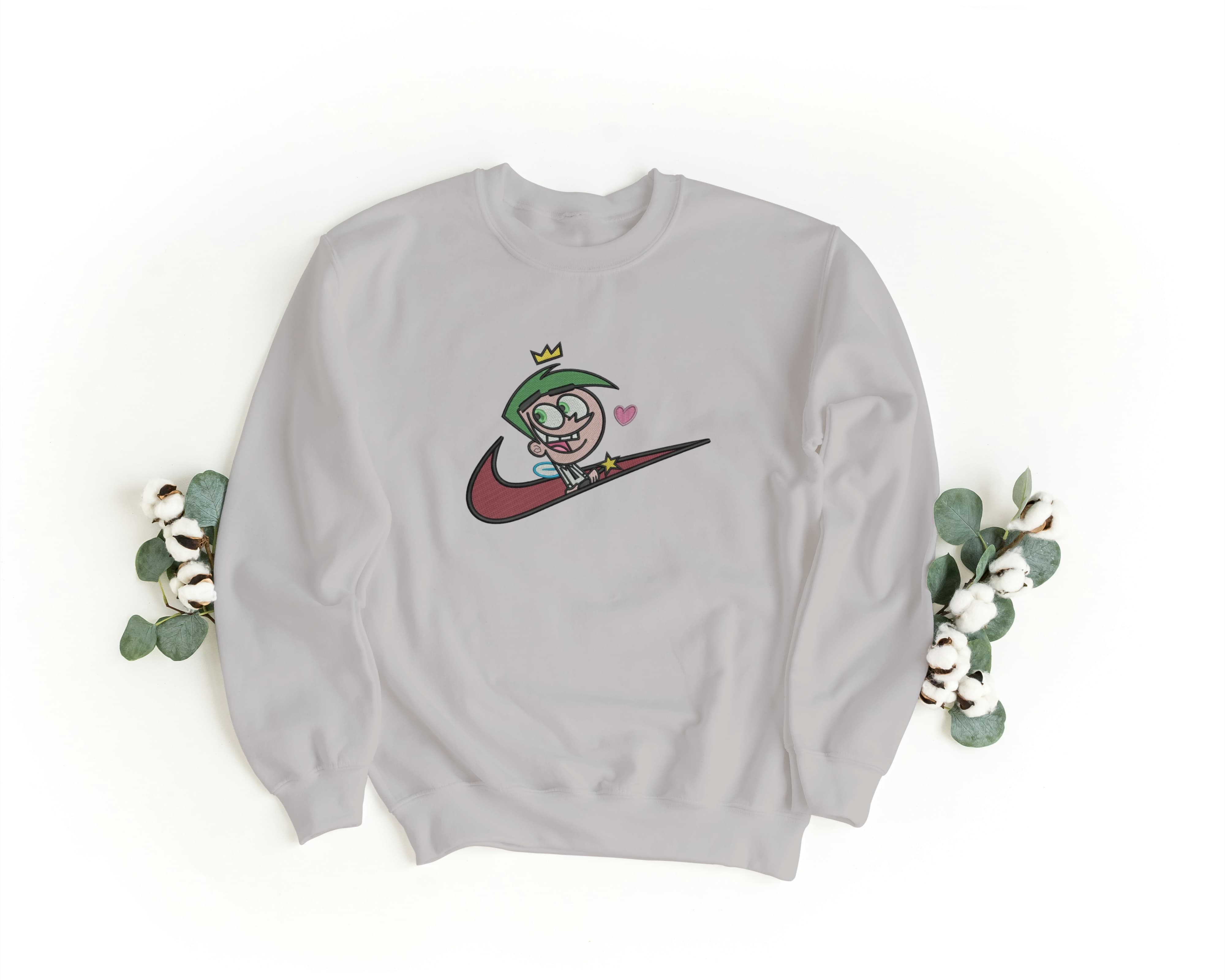 Ricamo Personalizzato - Felpa Ricamata Unisex a Girocollo – Morbida e Confortevole – Design Swoosh Cosmo-Biiply