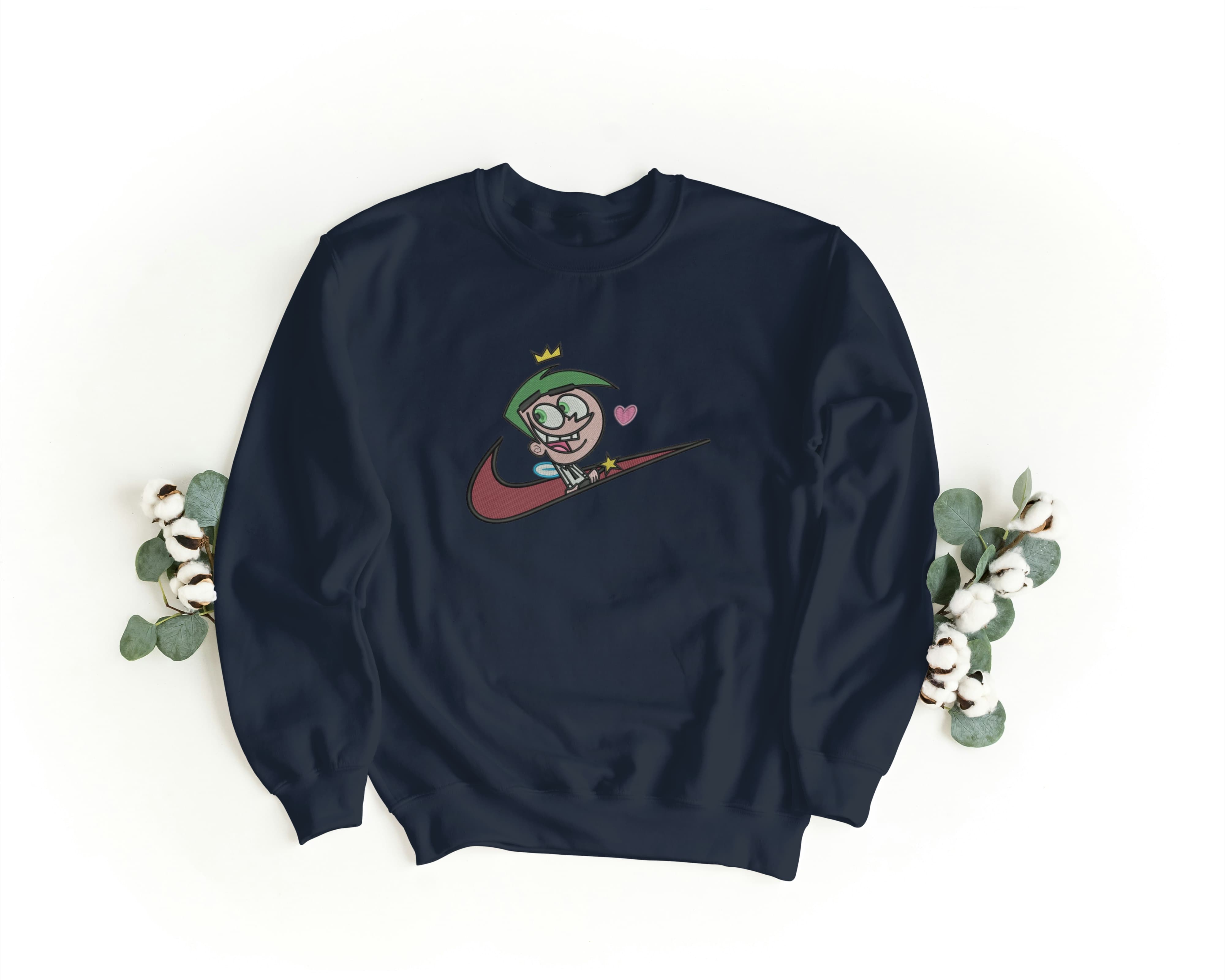 Ricamo Personalizzato - Felpa Ricamata Unisex a Girocollo – Morbida e Confortevole – Design Swoosh Cosmo-Biiply