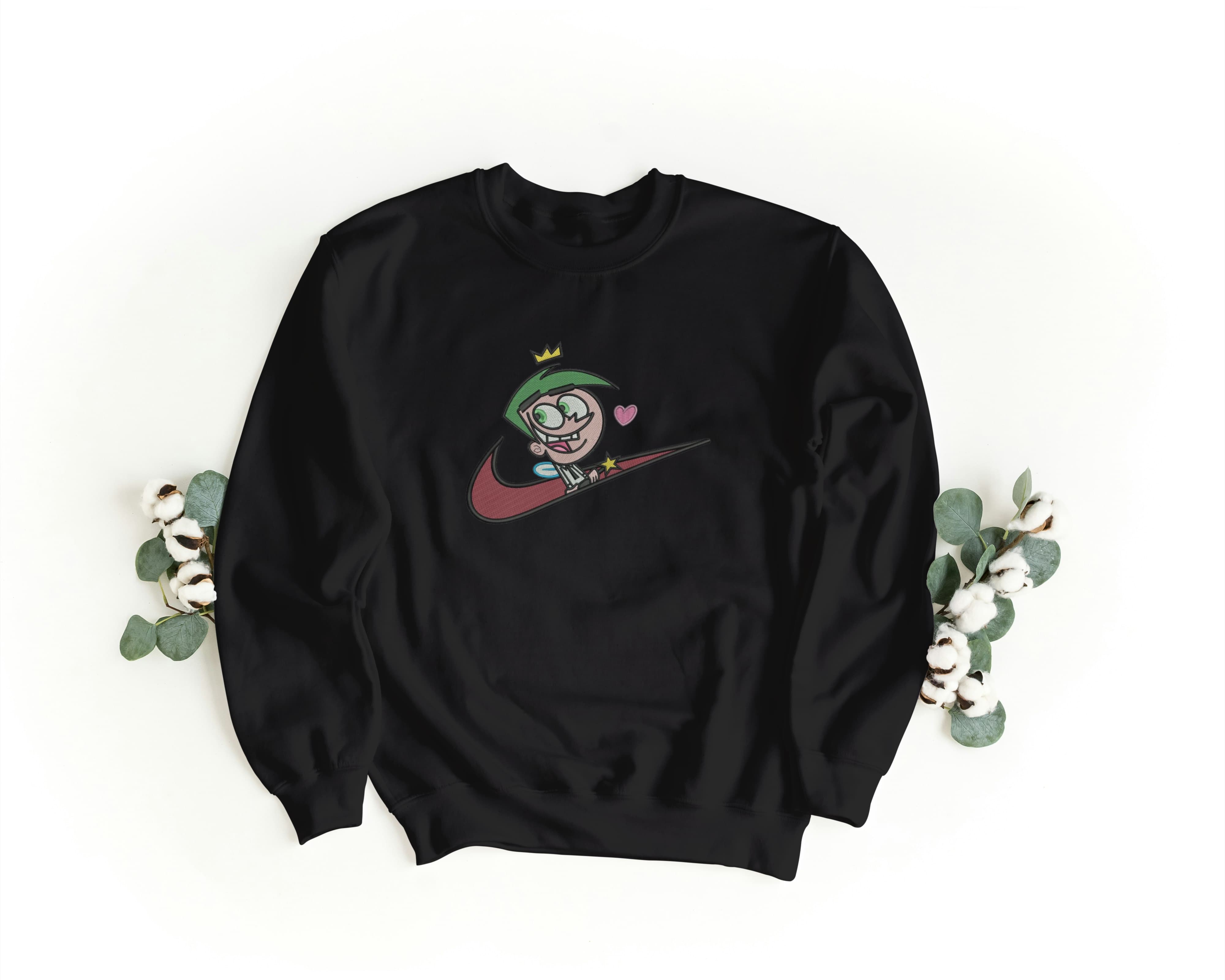 Ricamo Personalizzato - Felpa Ricamata Unisex a Girocollo – Morbida e Confortevole – Design Swoosh Cosmo-Biiply