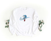 Ricamo Personalizzato - Felpa Ricamata Unisex a Girocollo – Morbida e Confortevole – Design Swoosh Sonic-Biiply