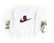 Ricamo Personalizzato - Felpa Ricamata Unisex a Girocollo – Morbida e Confortevole – Design Swoosh Spiderman + Venom-Biiply
