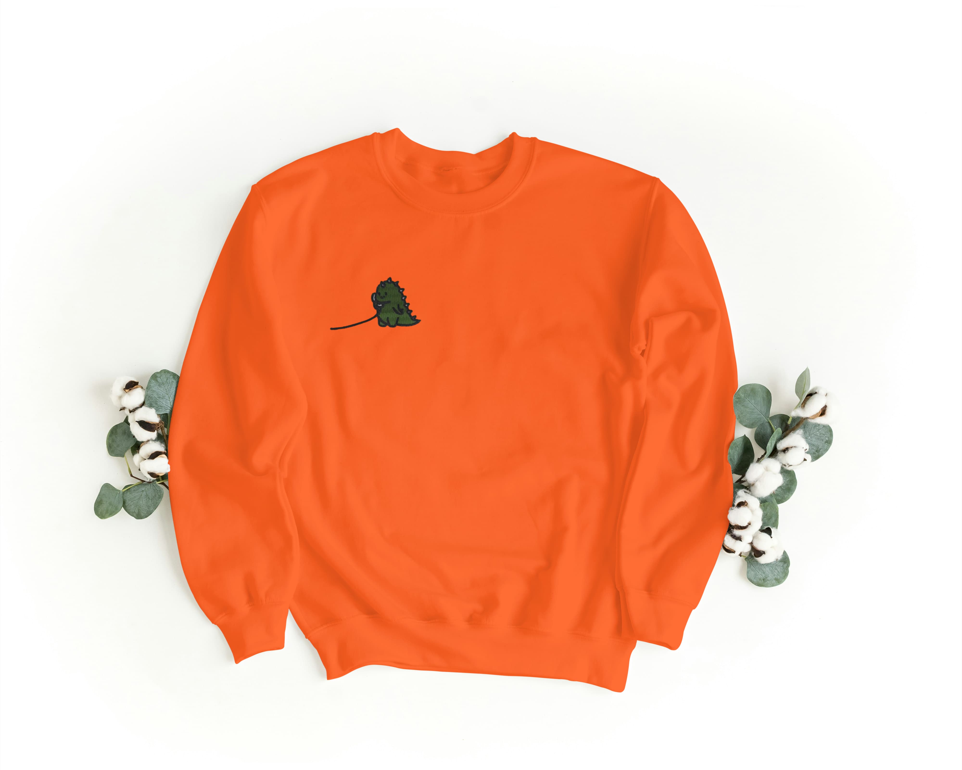 Ricamo Personalizzato - Felpa Ricamata Unisex a Girocollo Per Lui e Per Lei – Morbida e Confortevole – Design Dino e Dina-Biiply