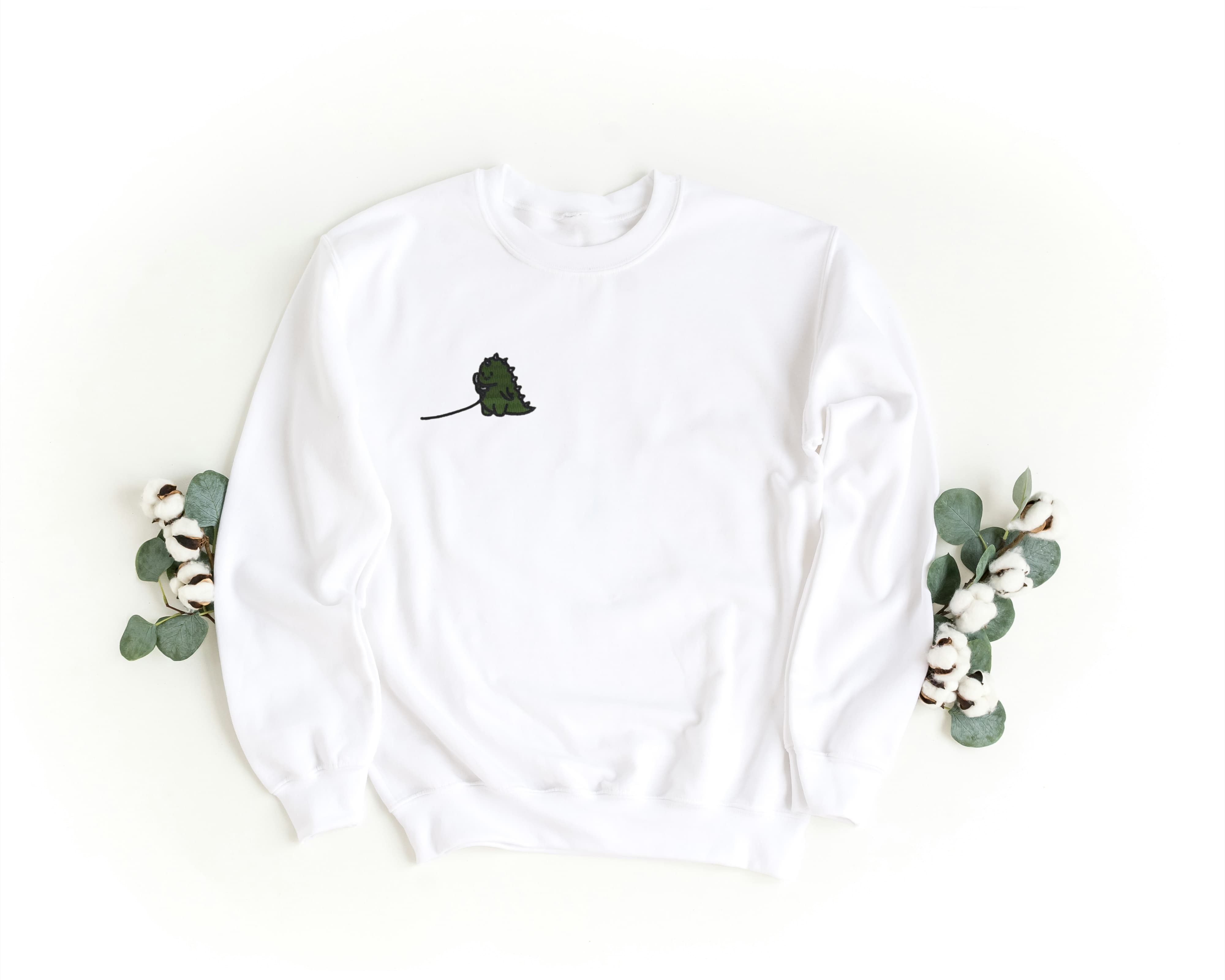 Ricamo Personalizzato - Felpa Ricamata Unisex a Girocollo Per Lui e Per Lei – Morbida e Confortevole – Design Dino e Dina-Biiply