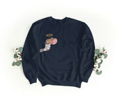 Ricamo Personalizzato - Felpa Ricamata Unisex a Girocollo Per Lui e Per Lei – Morbida e Confortevole – Design Tom & Gerry-Biiply
