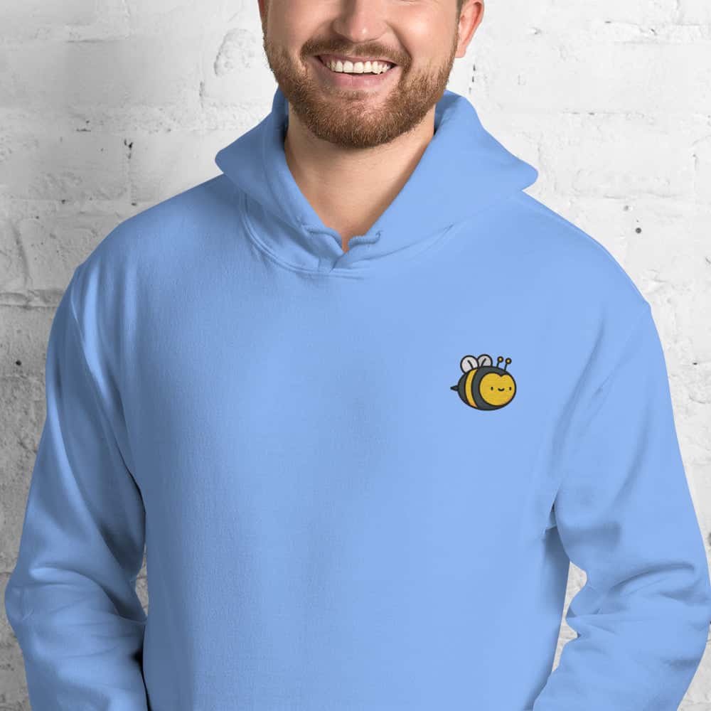 Ricamo Personalizzato - Felpa Ricamata Unisex con Cappuccio – Morbida – Design Ape-Biiply