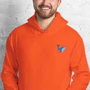 Ricamo Personalizzato - Felpa Ricamata Unisex con Cappuccio – Morbida – Design Balena-Biiply