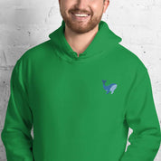 Ricamo Personalizzato - Felpa Ricamata Unisex con Cappuccio – Morbida – Design Balena-Biiply