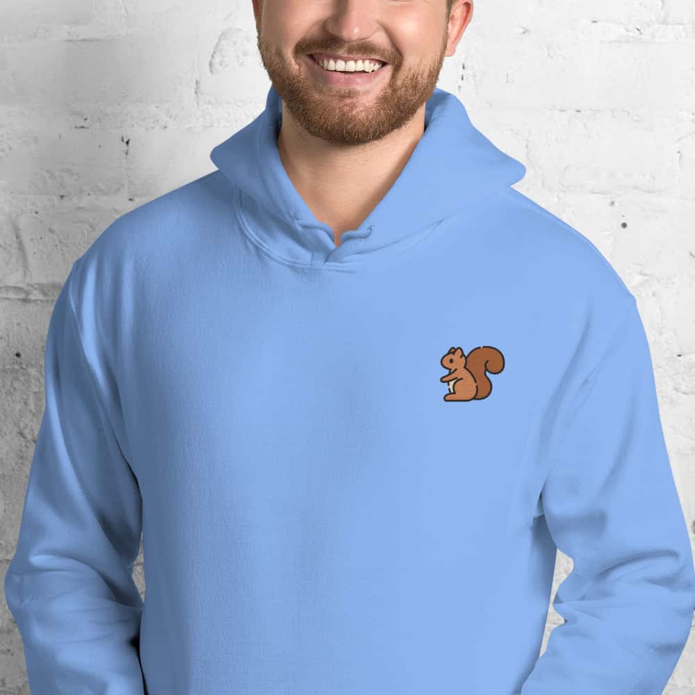 Ricamo Personalizzato - Felpa Ricamata Unisex con Cappuccio – Morbida – Design Scoiattolo-Biiply