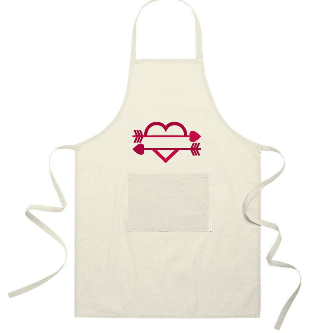 Ricamo Personalizzato - Grembiule in Cotone Riciclato – Sostenibile e Pratico – Cucina e Lavoro – Design Ricamato Cuore con Nome-Biiply
