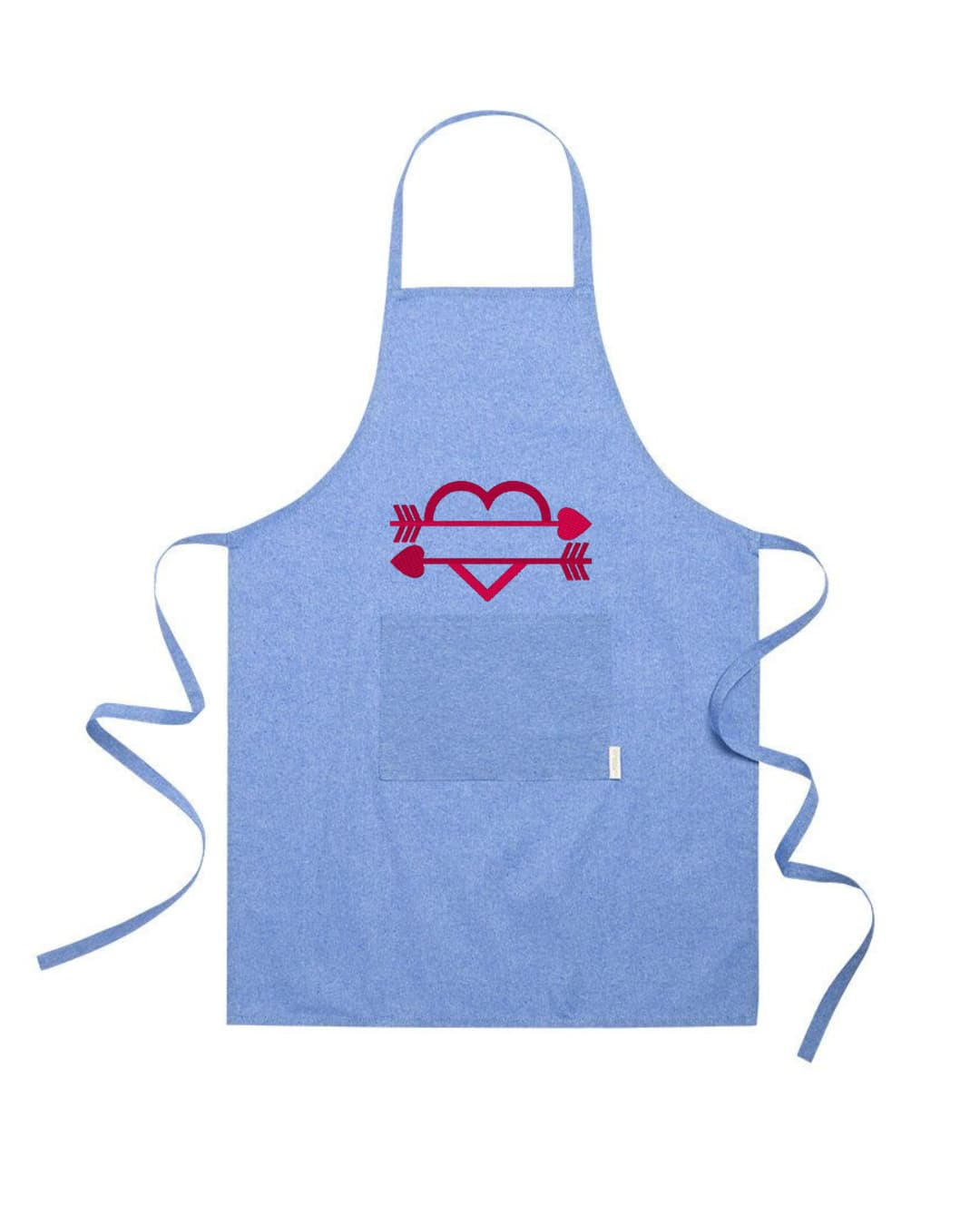 Ricamo Personalizzato - Grembiule in Cotone Riciclato – Sostenibile e Pratico – Cucina e Lavoro – Design Ricamato Cuore con Nome-Biiply