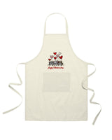 Grembiule in Cotone Riciclato – Sostenibile e Pratico – Cucina e Lavoro – Design Ricamato Gatti Happy Valentines Day